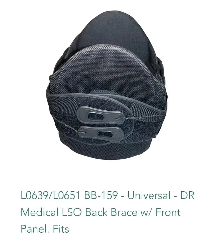Dr Medical DRMS Universal Size Back Brace With Front Panel Black – BB-159 New
