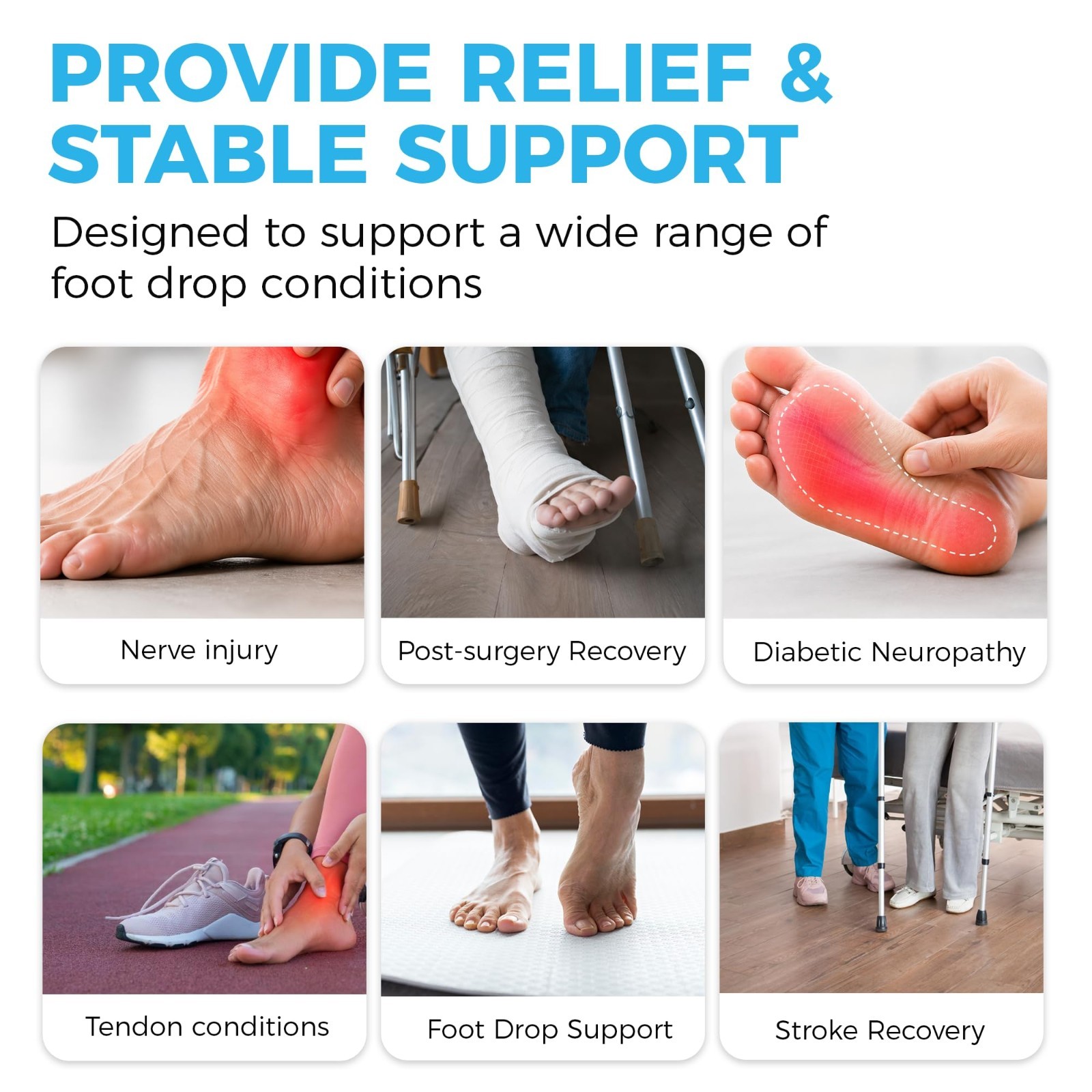 Foot Drop Brace for Walking – Adjustable AFO Support – Unisex Left Size