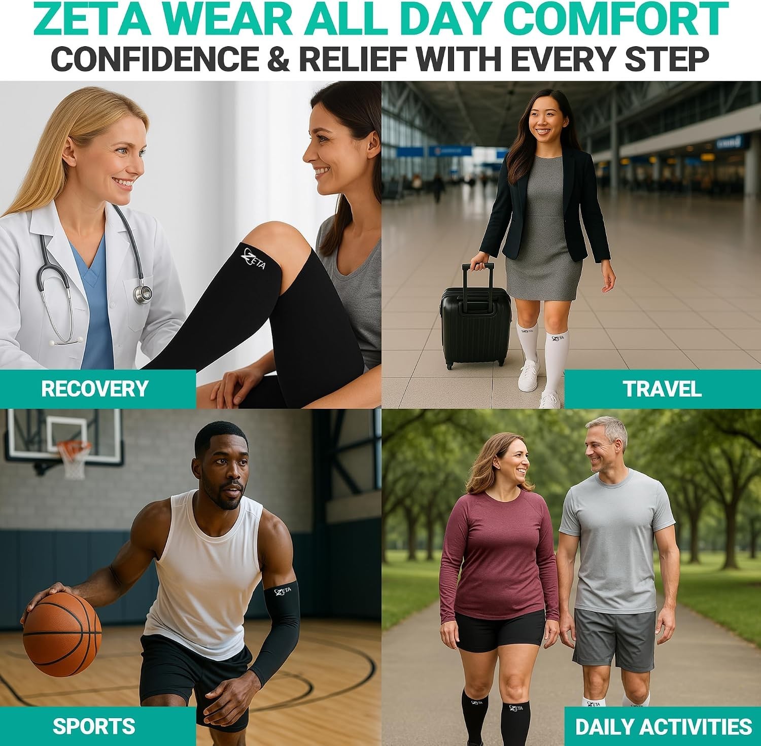 Plus Size Footless Calf Compression Sleeves 4XL – 30 Inch Support for Travel