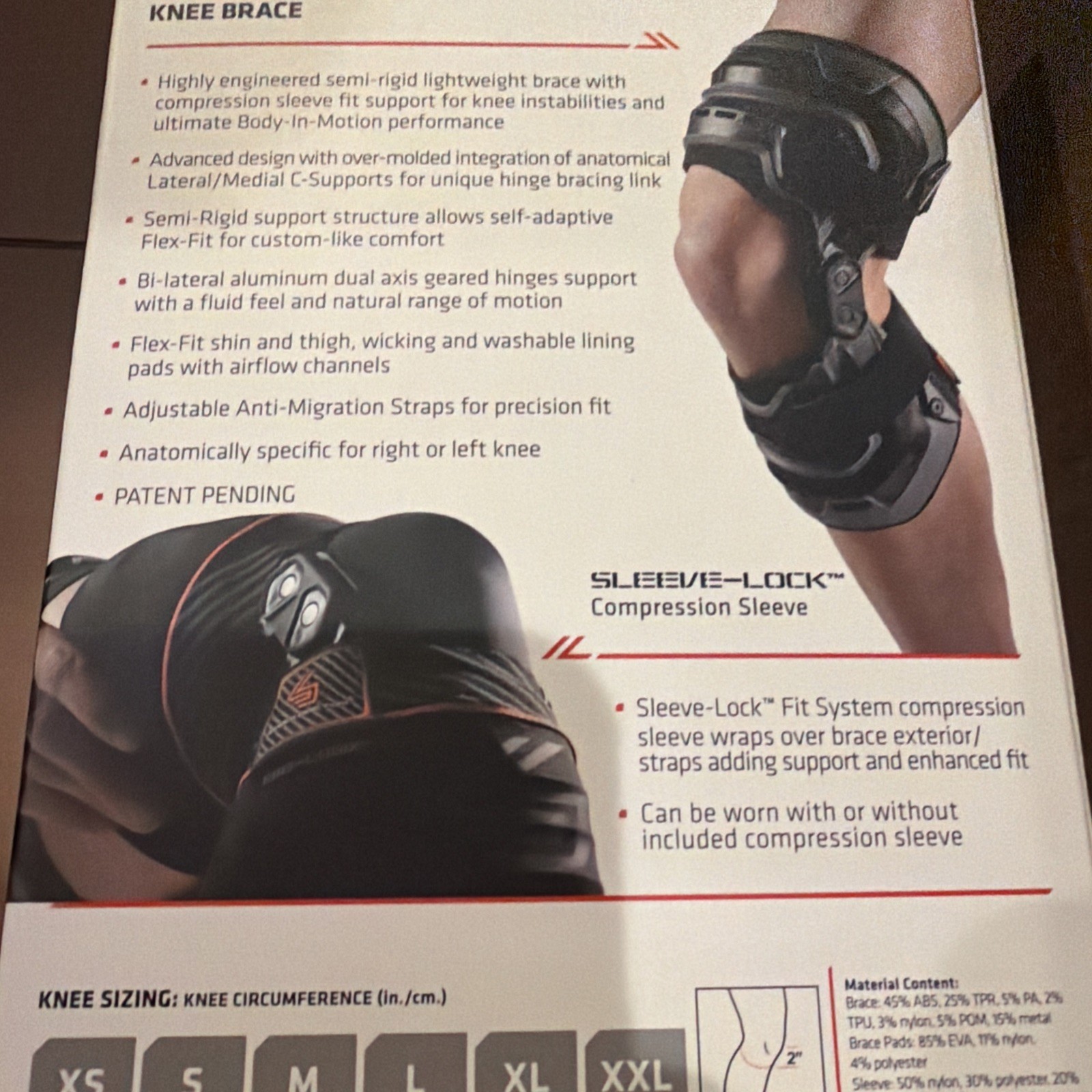 Shock Doctor Elite performance 3+ Knee Brace -2090 Bio-Logix size XS 11.5-12.5”