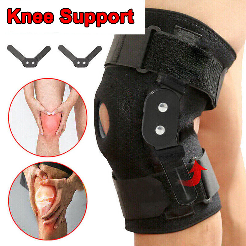 Hinged Knee Brace Sleeve Compression Support Meniscus Joint Pain Arthritis Sport
