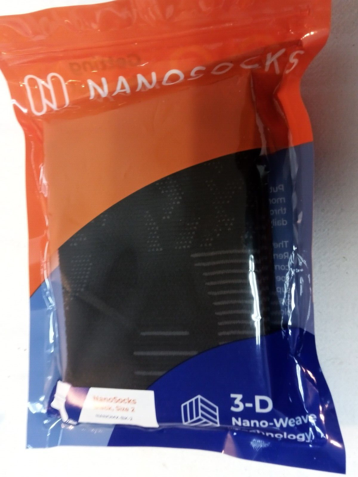 Nanosocks 3D Nano-Weave Technology Black Compression Socks Size 2 – NANOMX-BK-2