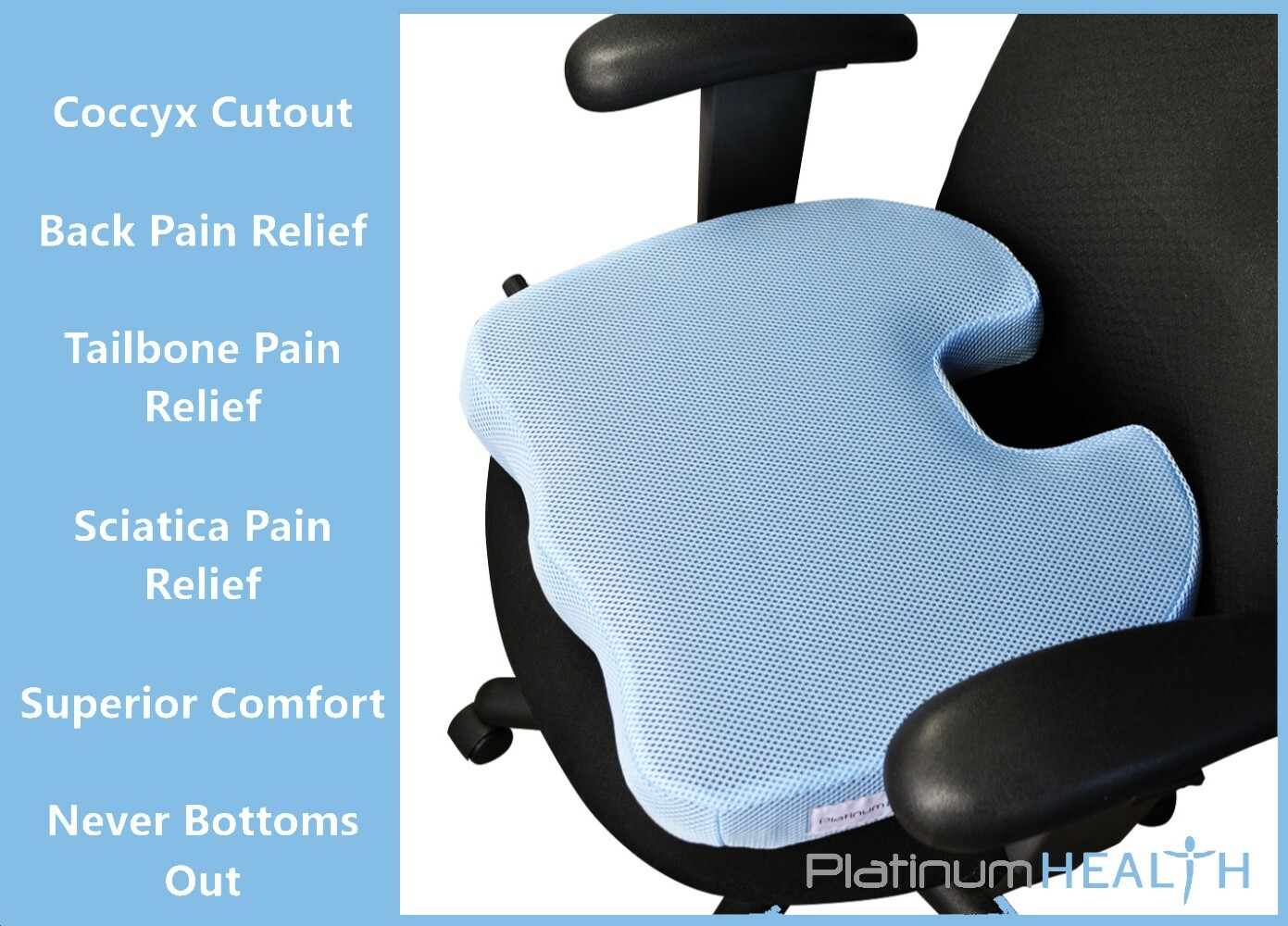 SMART SEAT CUSHION Self Inflating USER ADJUSTABLE Comfort NEVER BOTTOMS OUT