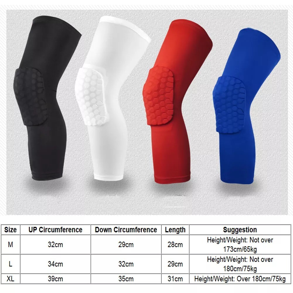 Knee Pad Leg Protector High Crashproof Antislip Honeycomb Compression Sleeve Gym