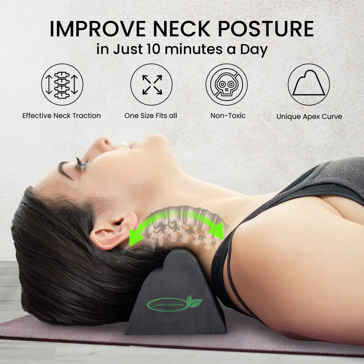 Cervical Traction Block Neck Stretcher Spinal Alignment Firm Orthotic