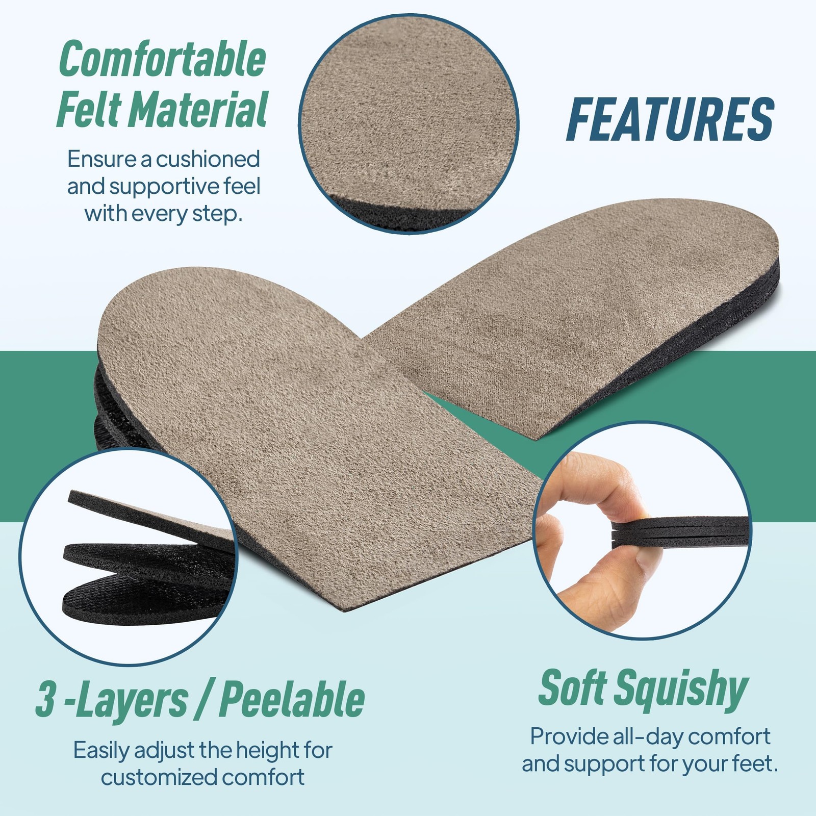 Heel Lifts for Women and Men Adjustable Shoe Lifts for Leg Length Discrepancy (M