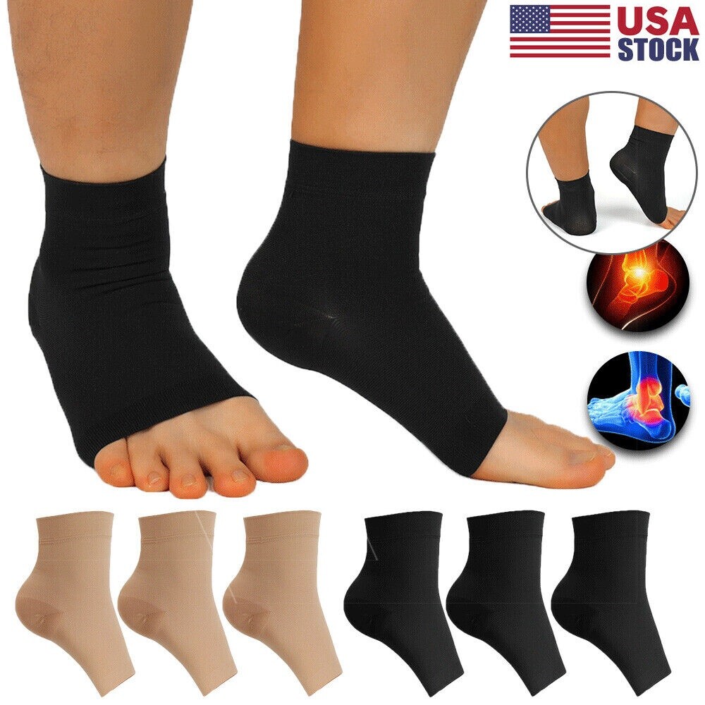 Ankle Brace Compression Sleeve Support Socks Foot Fasciitis Pain Relief S/M/L/XL