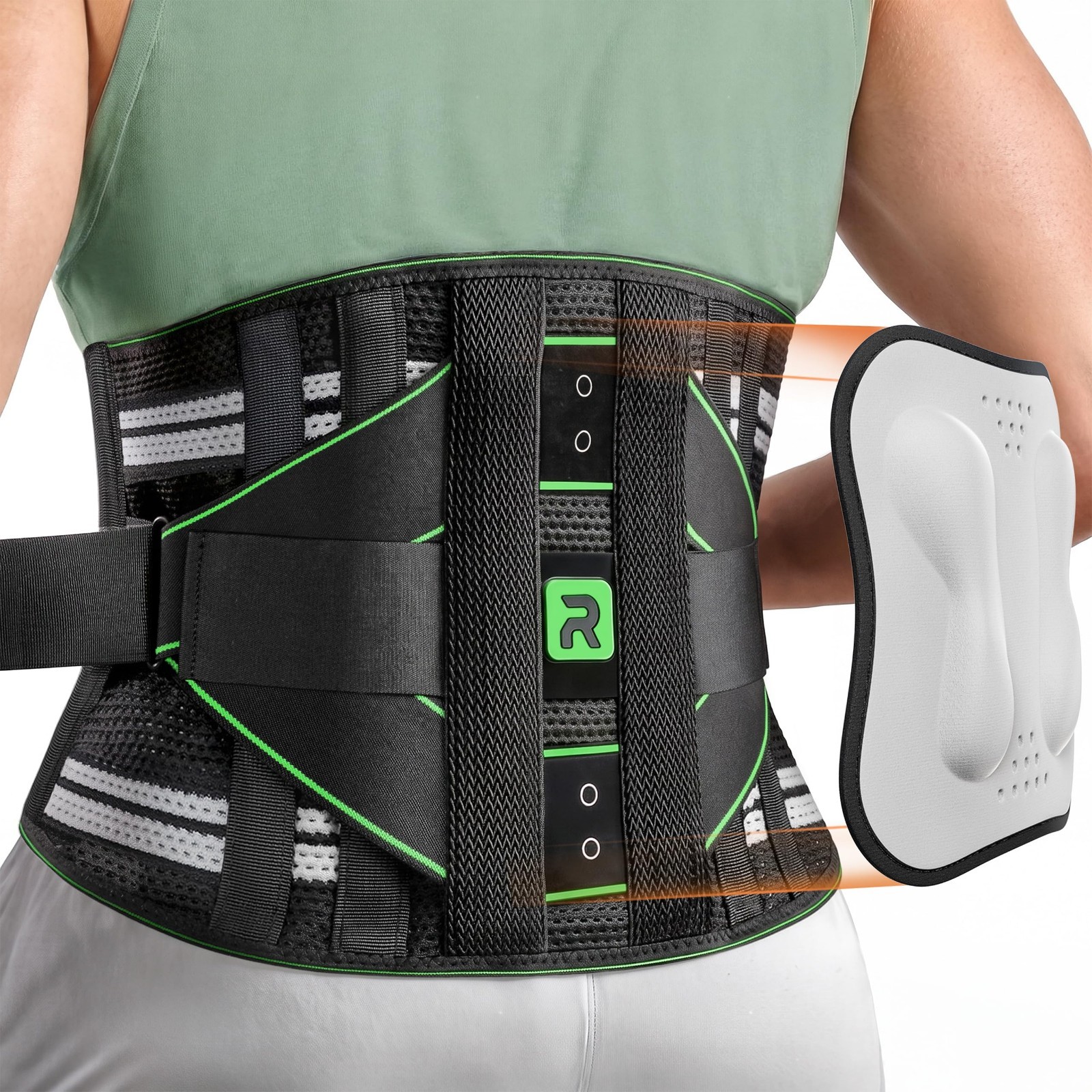 Lower Back Pain Relief Brace with 8 Stays | Adjustable Support for Comfort