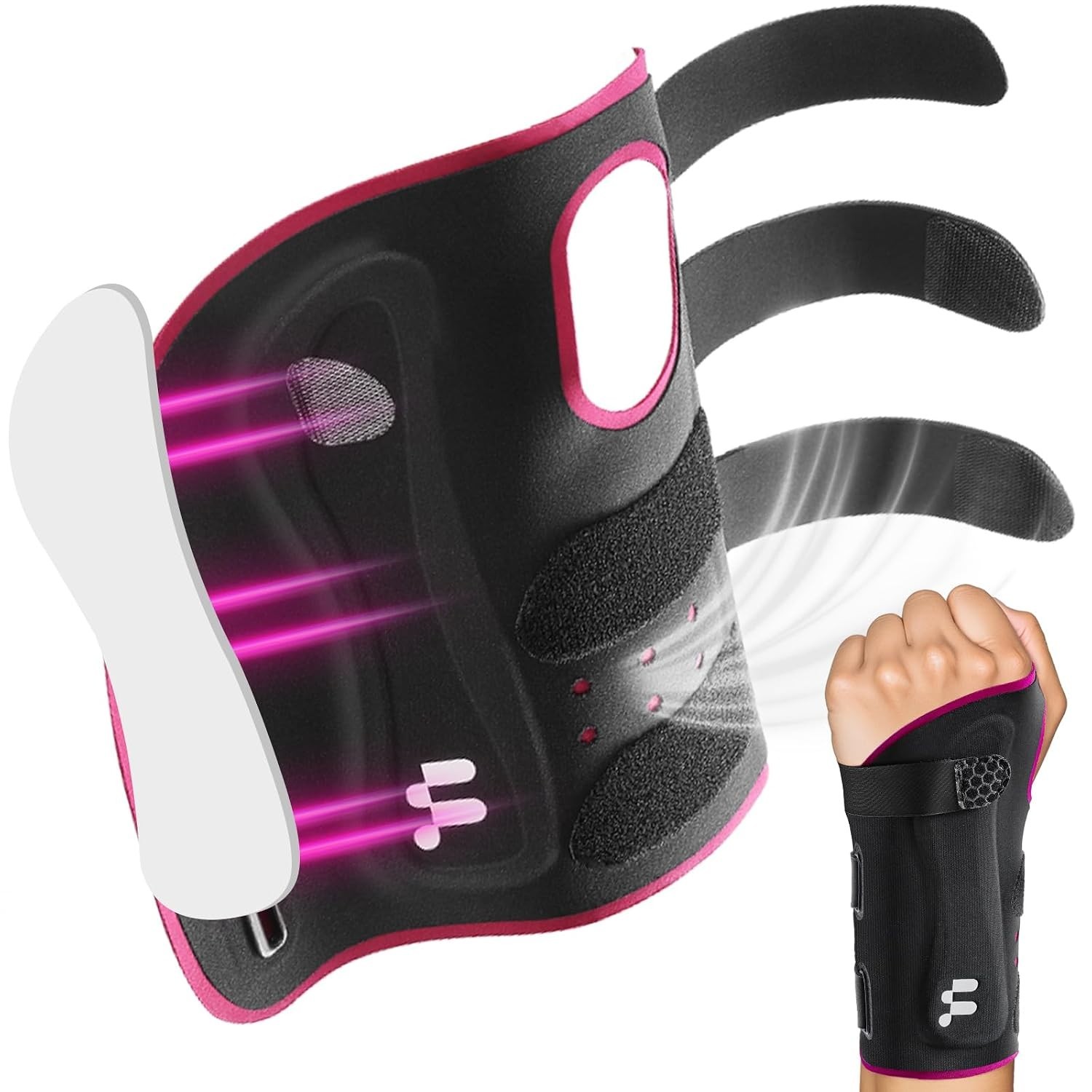 Ultra Thin Carpal Tunnel Wrist Brace, Breathable Yoga Fabric with S-Splints f…