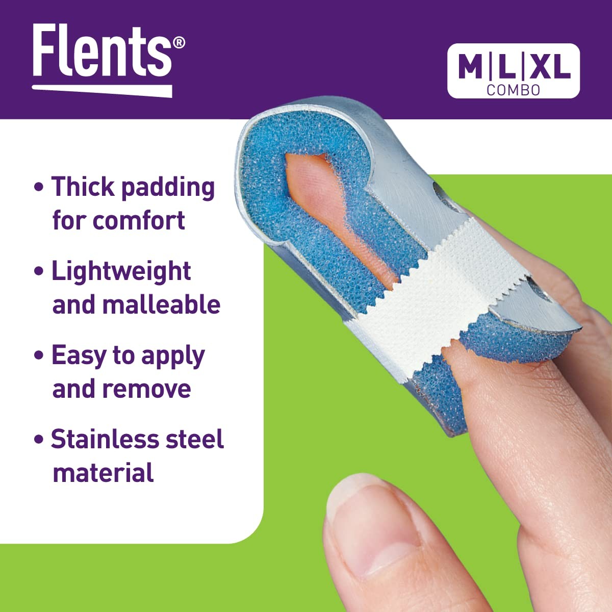 Insty-Splints Finger Splints 2 Sided – 1 Medium and 1 Large