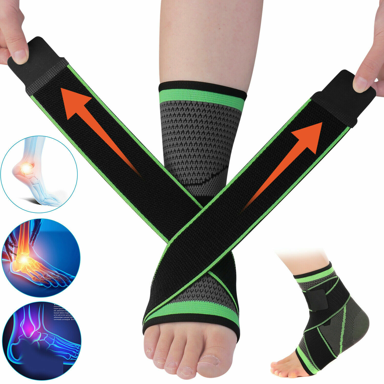 Tobillera Deportiva PROTECTOR DE TOBILLO Soporte Gym Foot Fasciitis Pain Relief