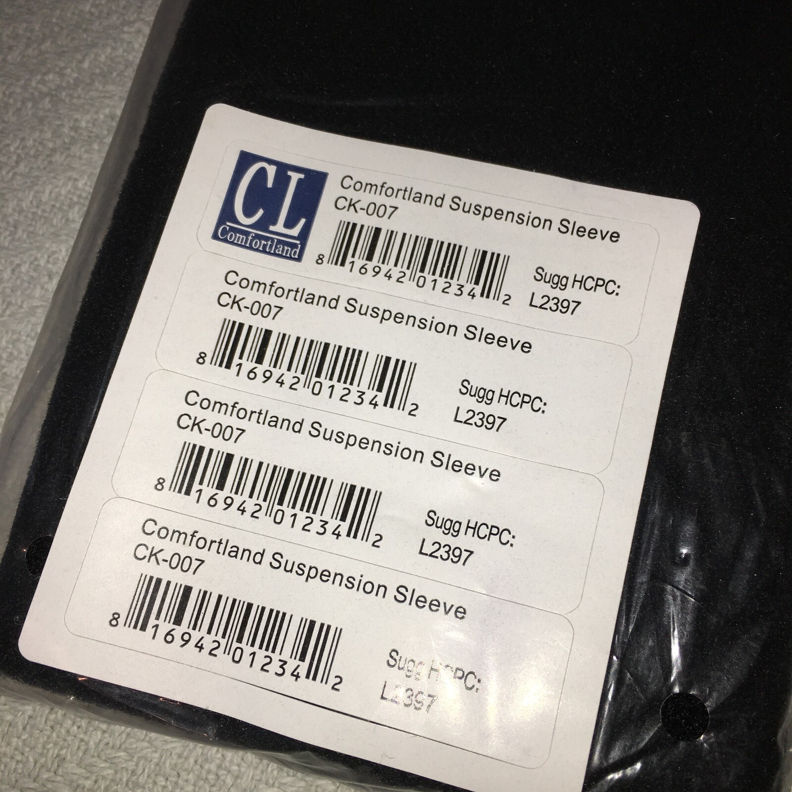 New Sealed Comfortland Medical Black Suspension Sleeve CK‑007