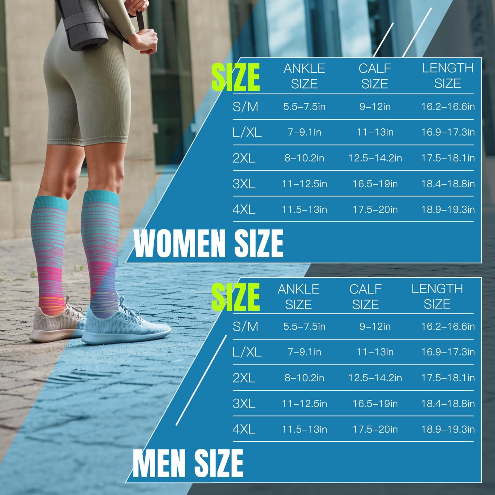 Open Toe Compression Socks Women & Men-3 Pairs 20-30 mmHg Knee High Stockings…