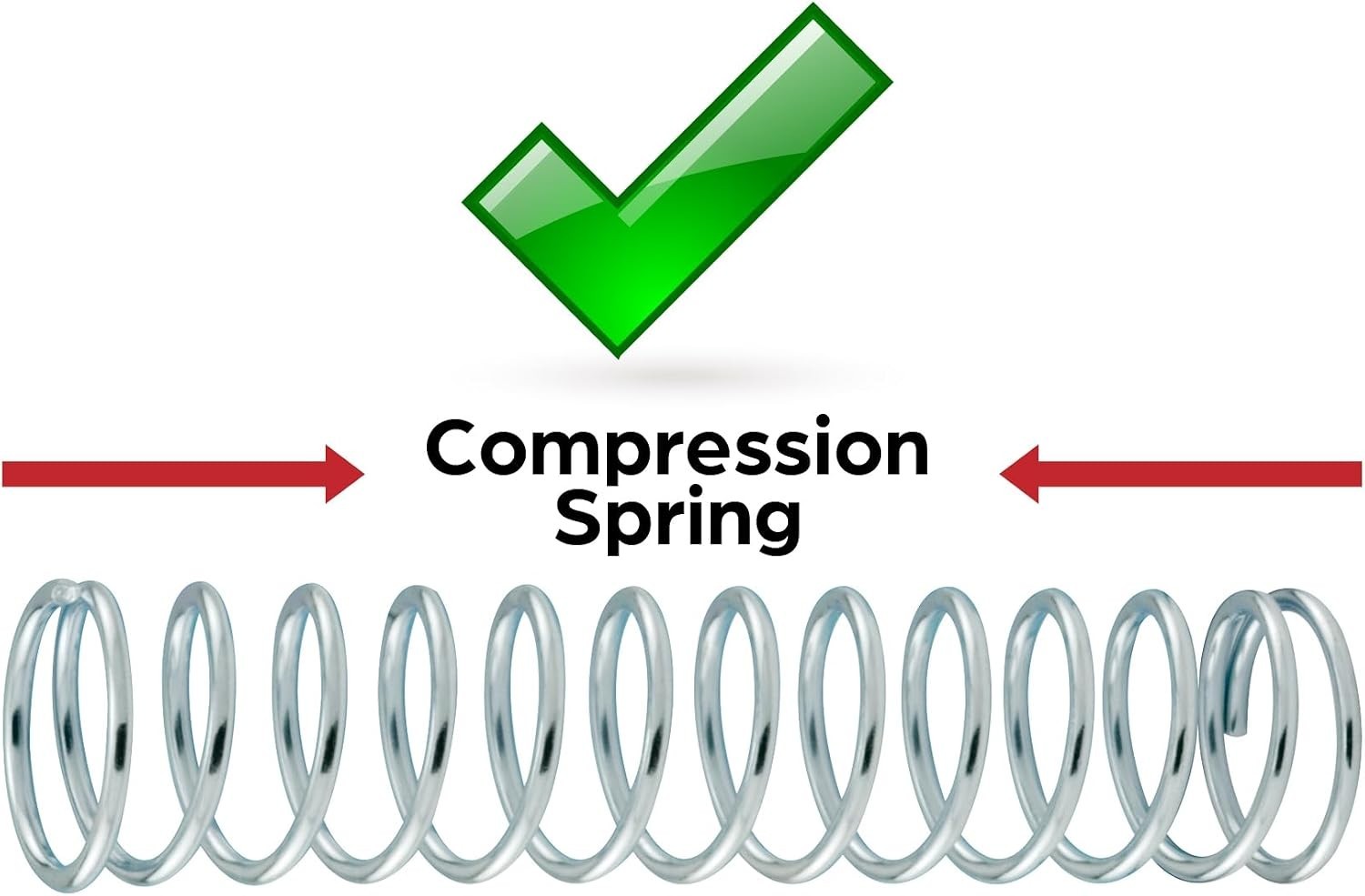High-Performance Compression Springs – Spring Steel, 1/2 In. x 2-3/4 In., 2 Pack