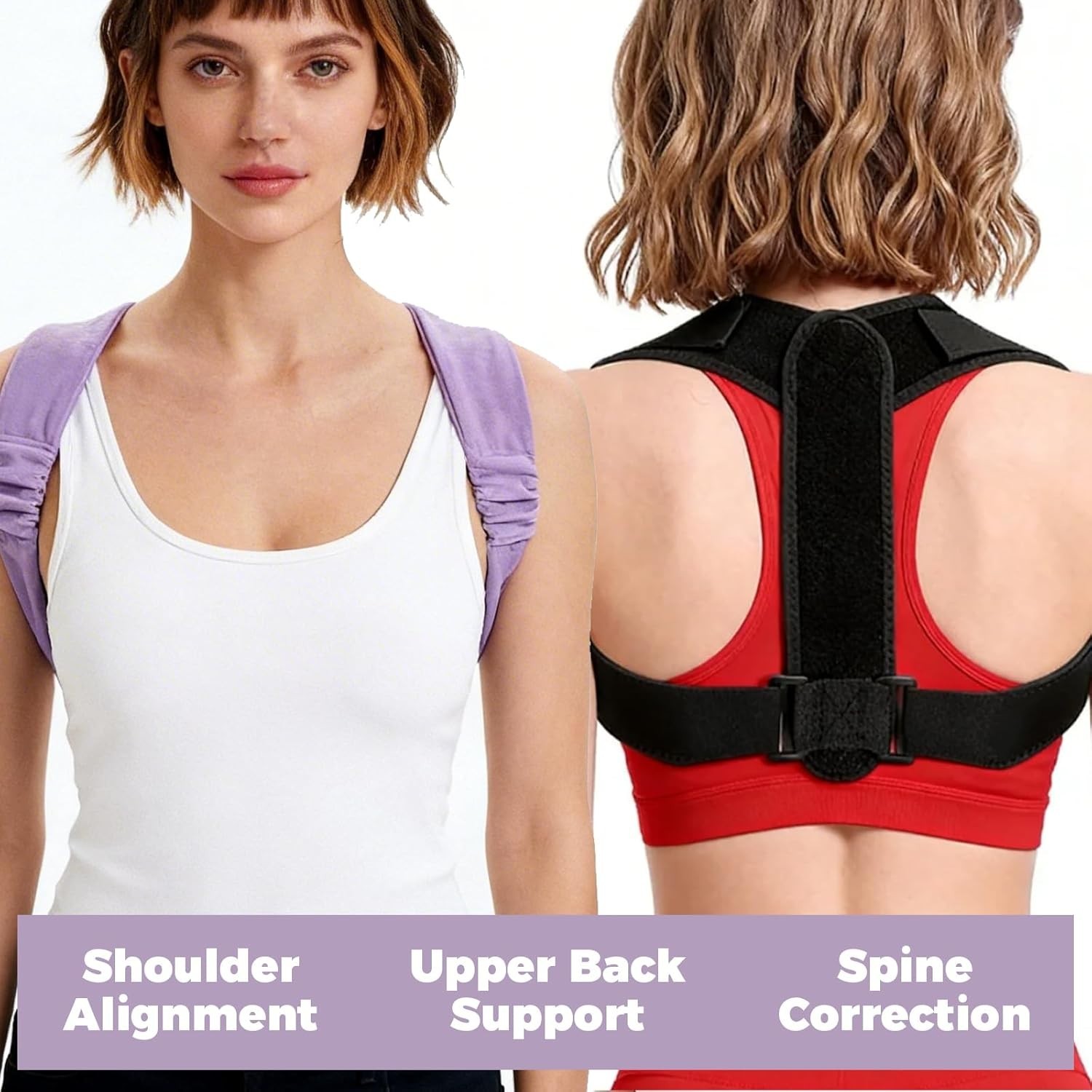 2PCS Posture Corrector Set,Nighttime Posture Brace Sleeping and Adjustable Ba…