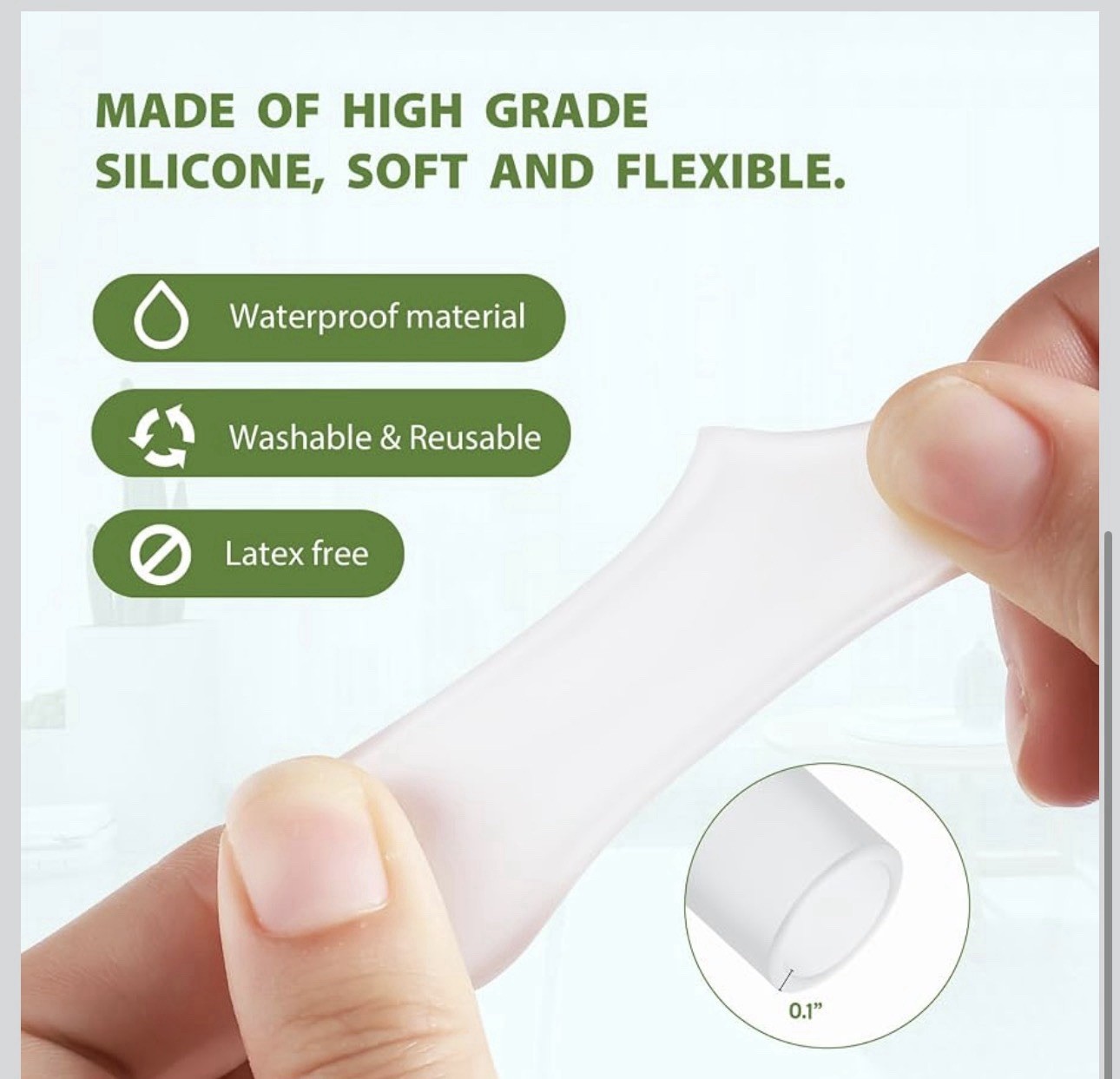 Bukihome Silicone Gel Toe Protector Caps L/M/Pinky Latex Free Washable Reusable