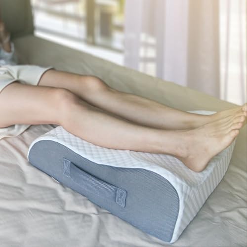 Leg Elevation Pillow – Memory Foam Knee/Ankle Support, Cooling Fabric, Post-Surg
