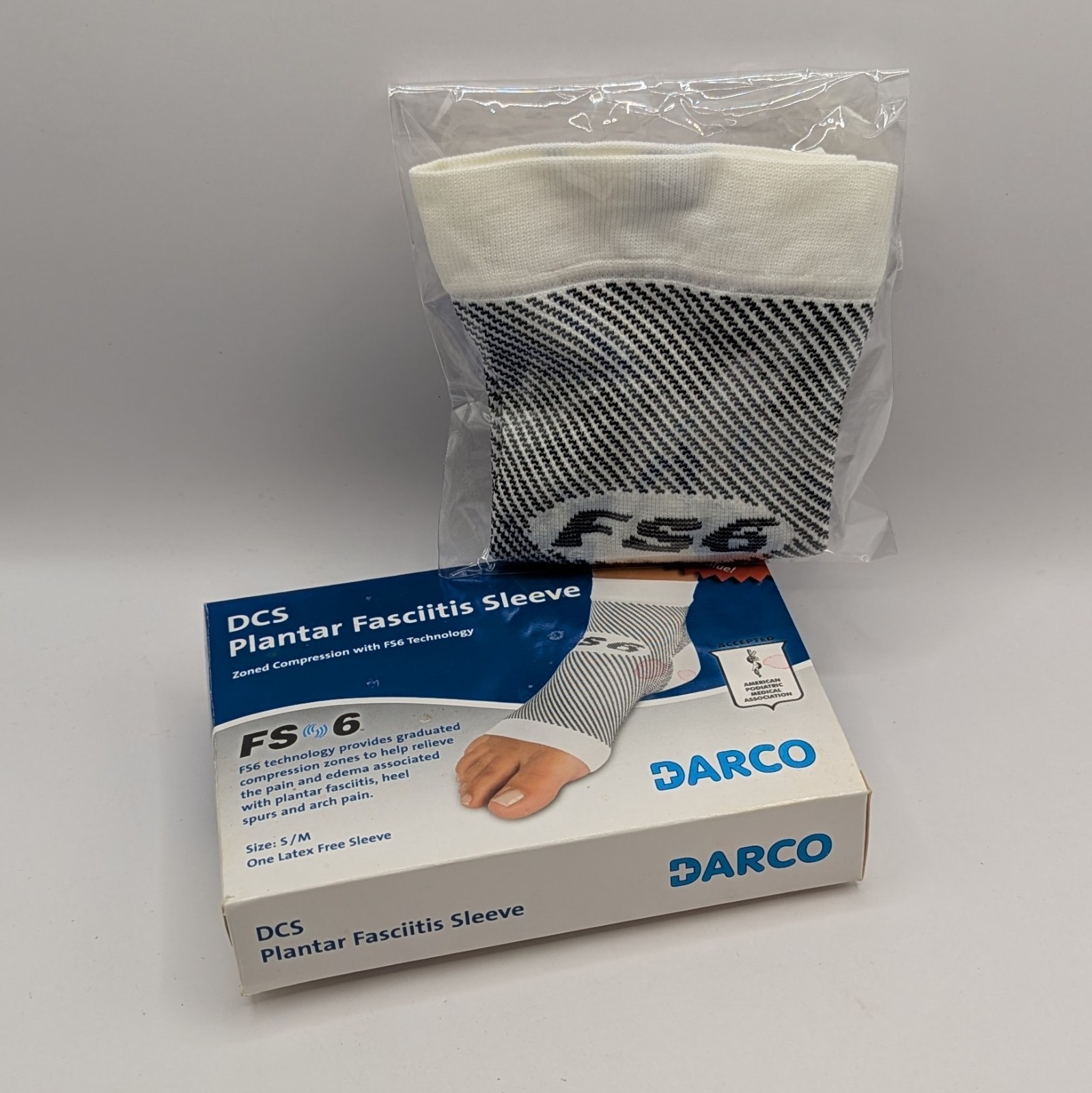 Darco DCS Plantar Fasciitis Sleeve Supportive Arch Compression Sleeve Size S/M