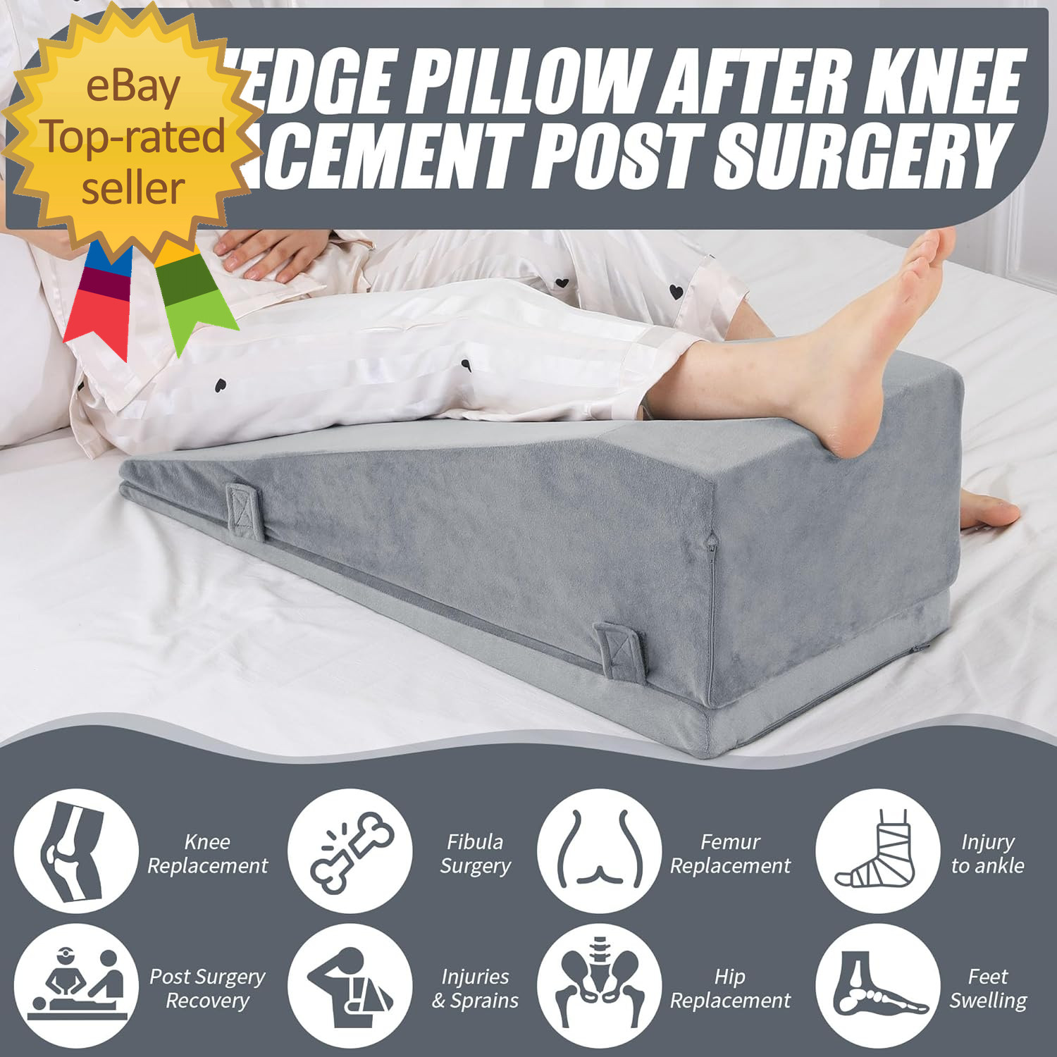 Leg Elevation Pillows for after Surgery Adjustable Height Knee Surgery Recovery