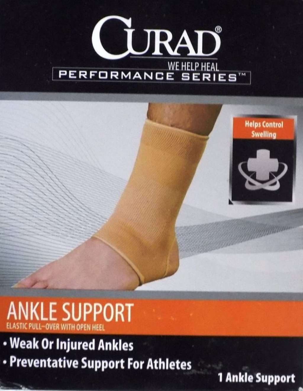 Curad Open Heel Ankle Supports (Beige) Medium