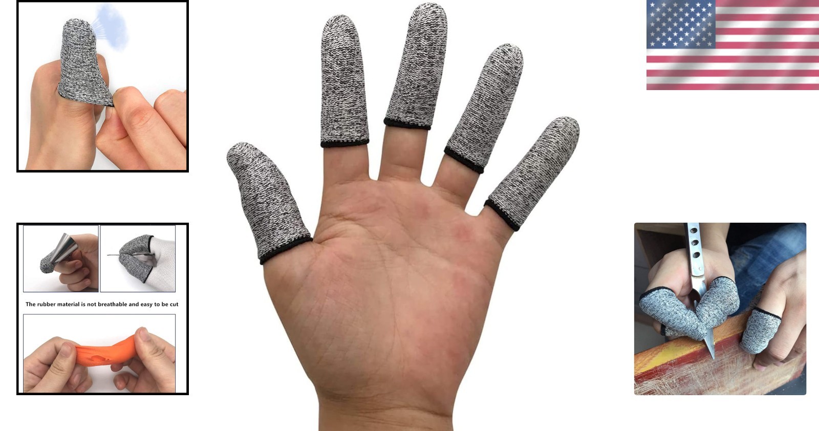 Breathable Finger Protectors, 40 PCS Cut Resistant Cots for Kitchen & Work Needs