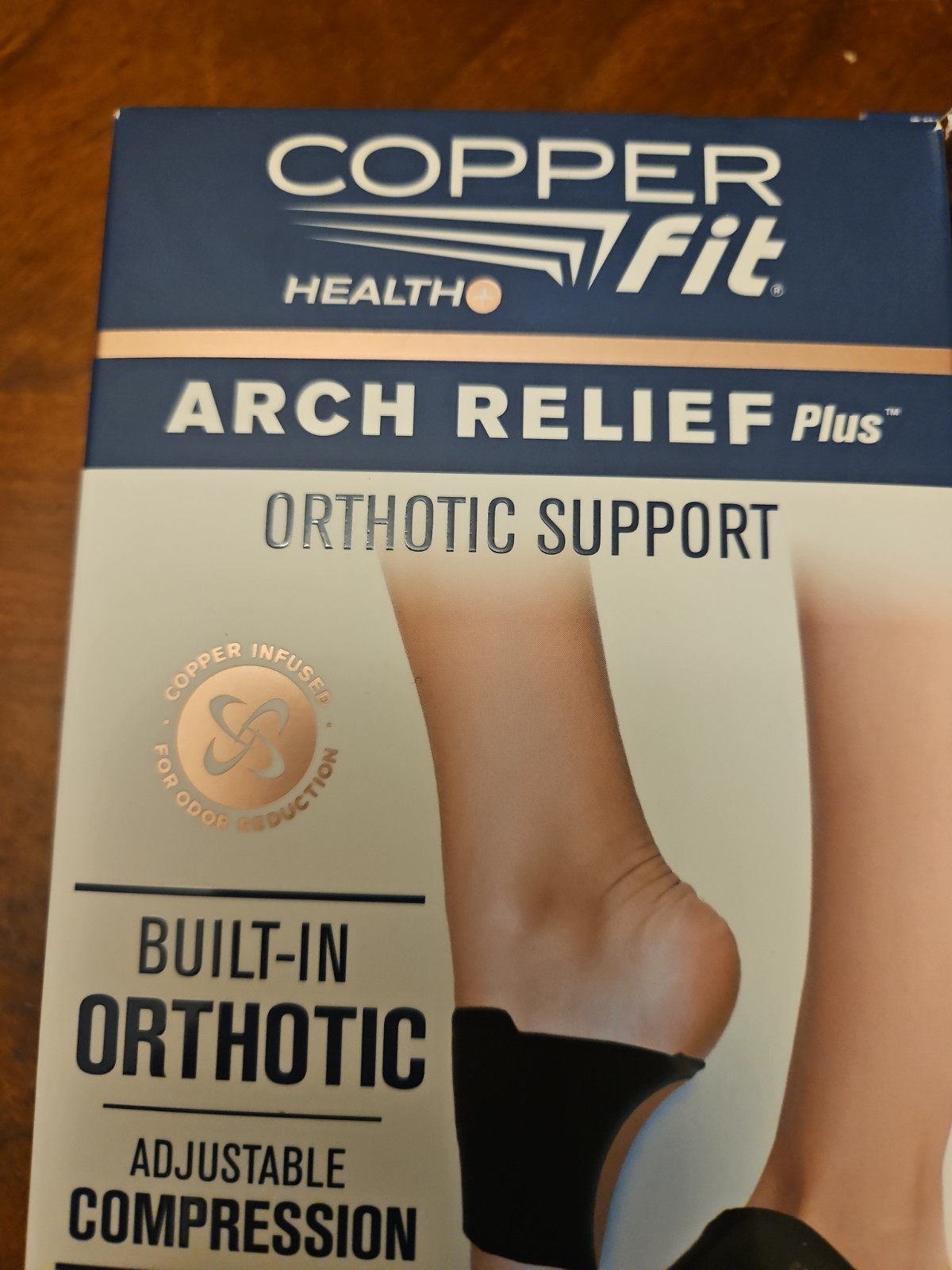 2x COPPER FIT ARCH RELIEF PLUS ORTHOTIC SUPPORT ADJUSTABLE ONE SIZE NIB