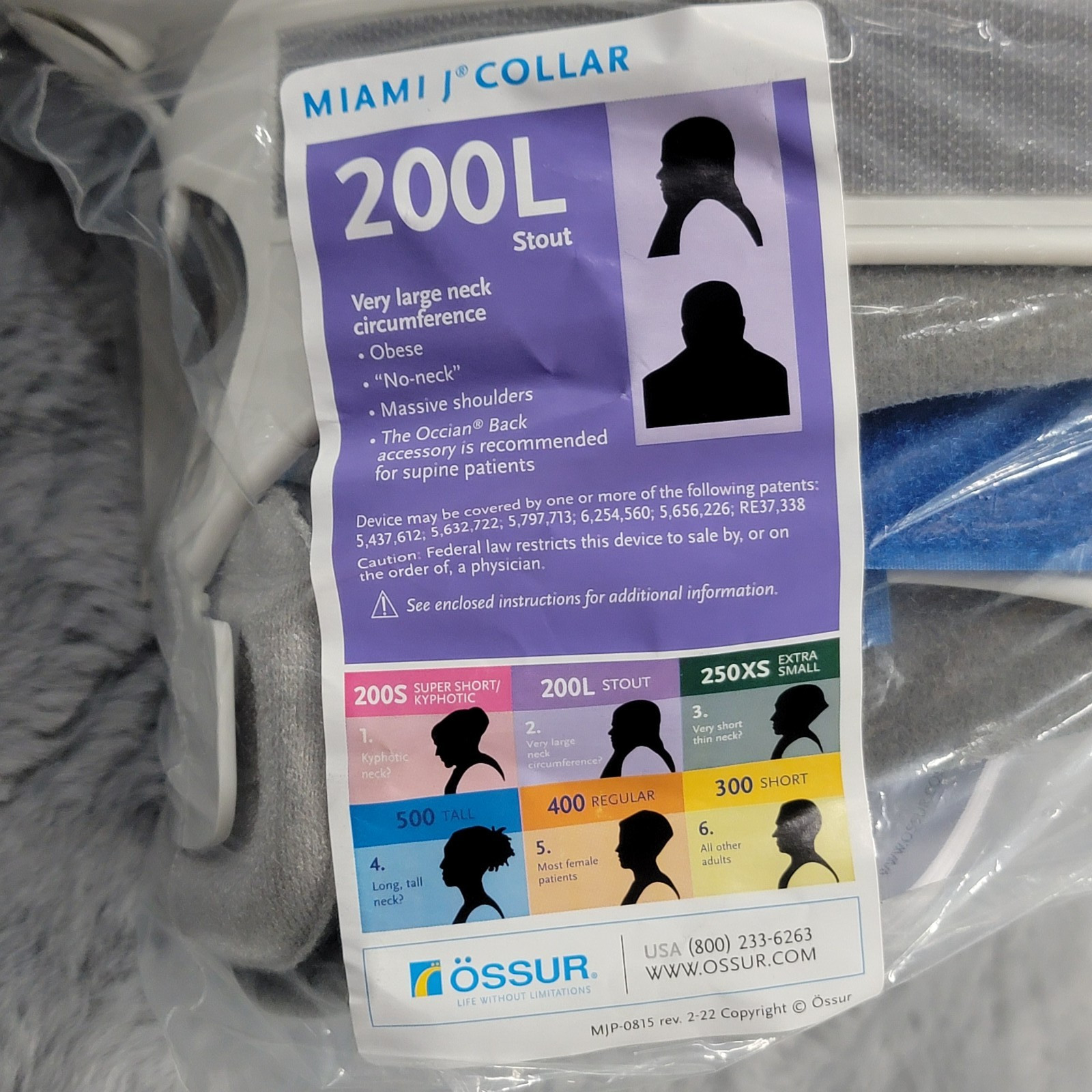 Ossur Miami J Cervical Collar Pad Spine Vertebrae Immobilizer & Pain Relief