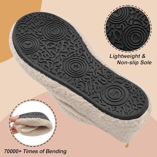 Slippers for Women Men Wide House Diabetic Shoes 5.5-6.5 Women/4-5 Men Beige