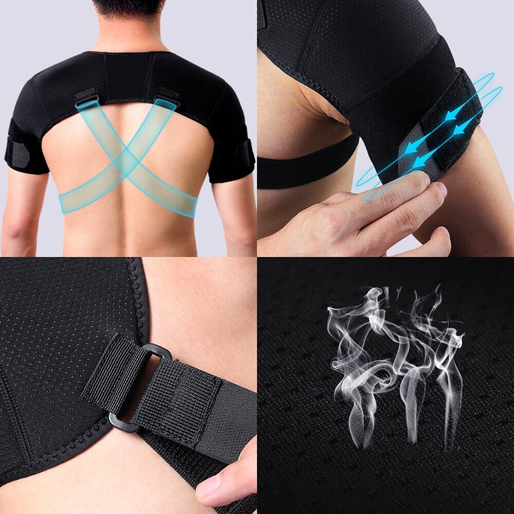 Double Shoulder Brace Rotator Cuff Support Pain Relief Adjustable Shoulder Wrap
