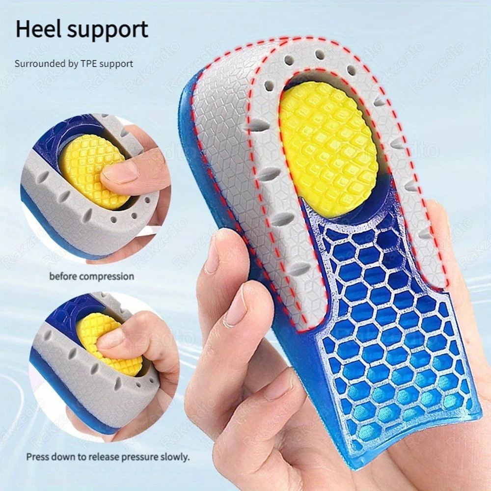 Silicone Height Increase Insoles for Men Women Elastic Heightening Increase Temp