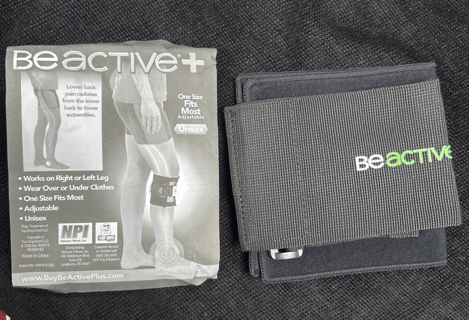 BeActive + Acupressure Calf Wrap for Back Pain Relief, Unisex, One Size New