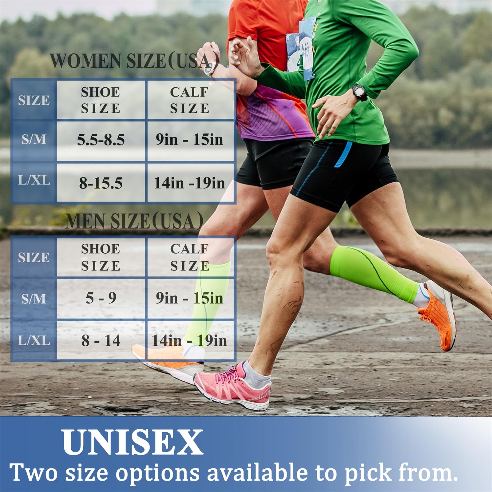 CHARMKING Compression Socks 3 Pairs, 15~20 mmHg, L/XL, Multi 06