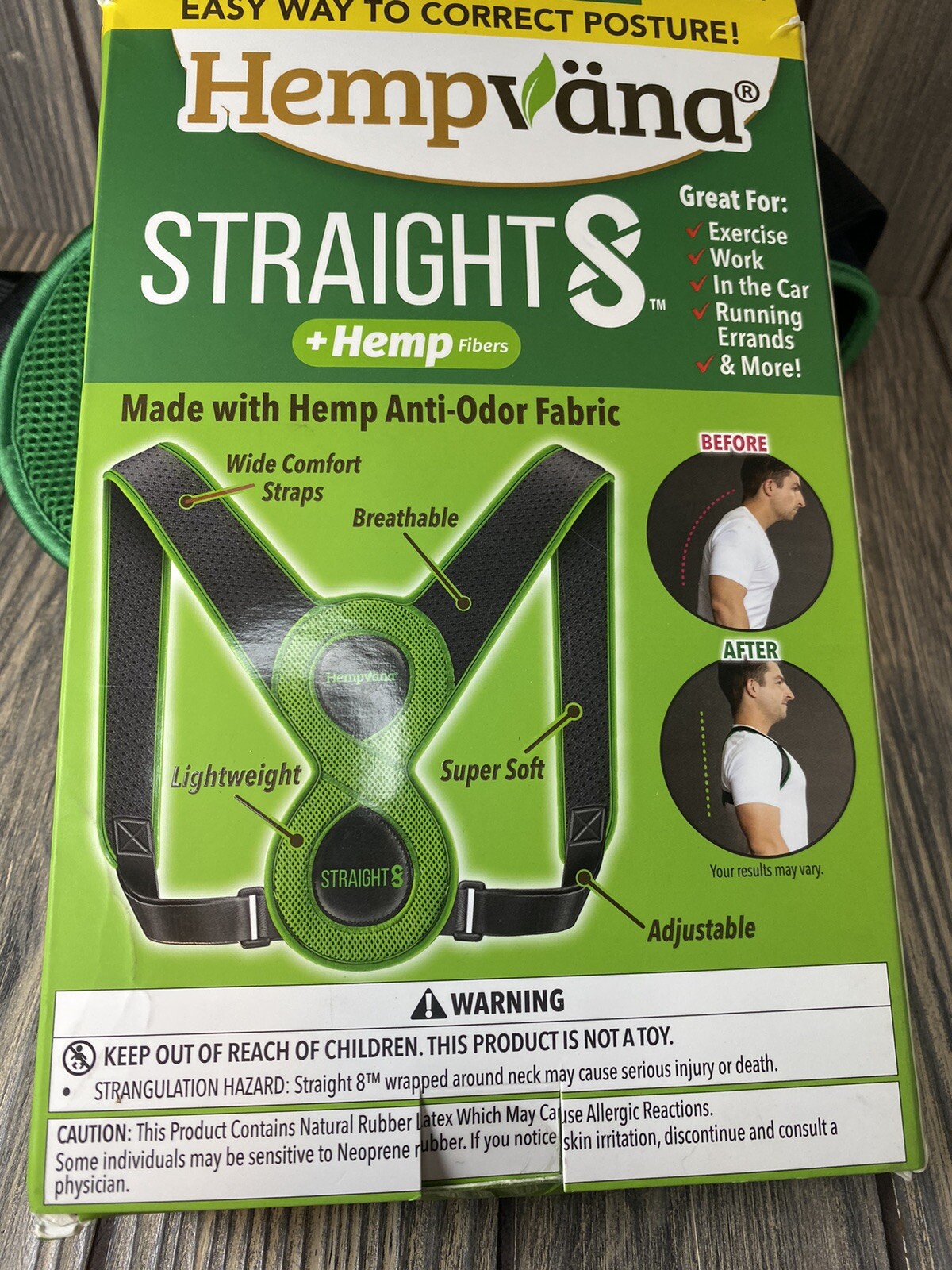 Hempvana Straight 8 Adjustable Lightweight Posture Corrector Seen On TV