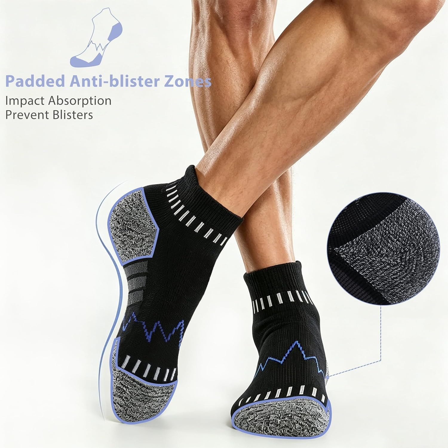 Ankle Compression Socks for Men Women-Cushioned Arch Support,Anti Blister,Pla…