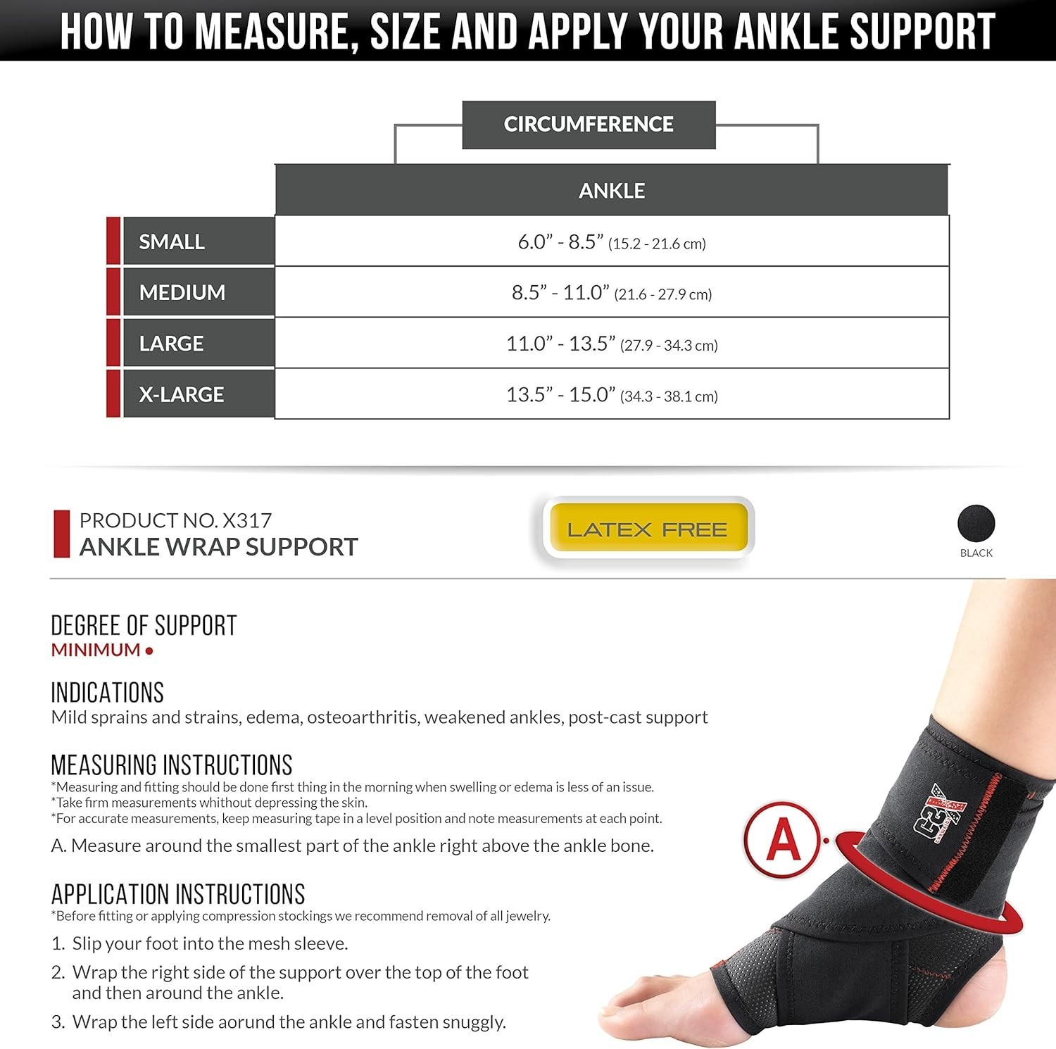 CHAMPION CSX X317 ANKLE WRAP MEN / WOMEN UNISEX PICK Size