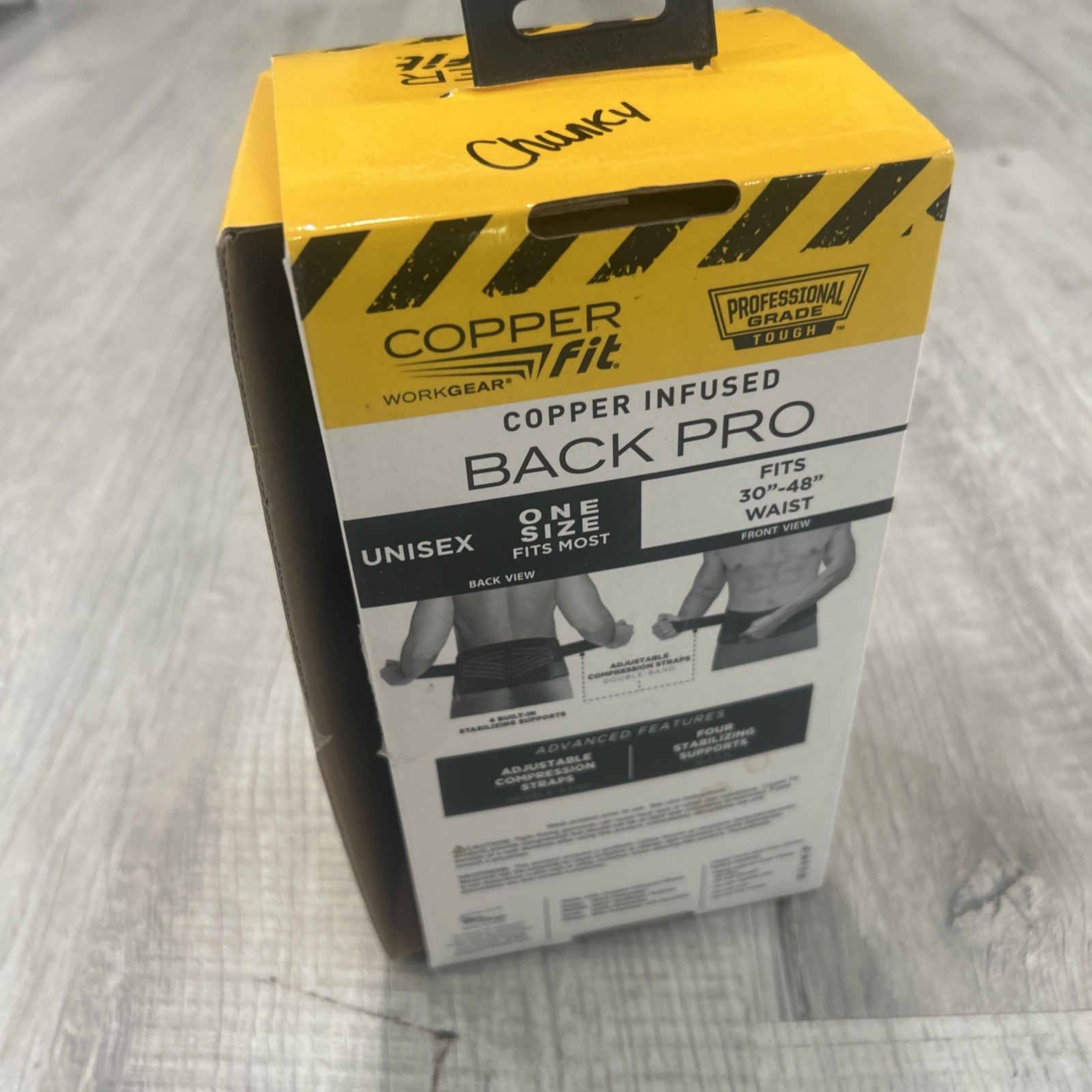 Copper Fit WORK GEAR-Back Pro Support Belt Straps- One Size Fits Most 30”-48”