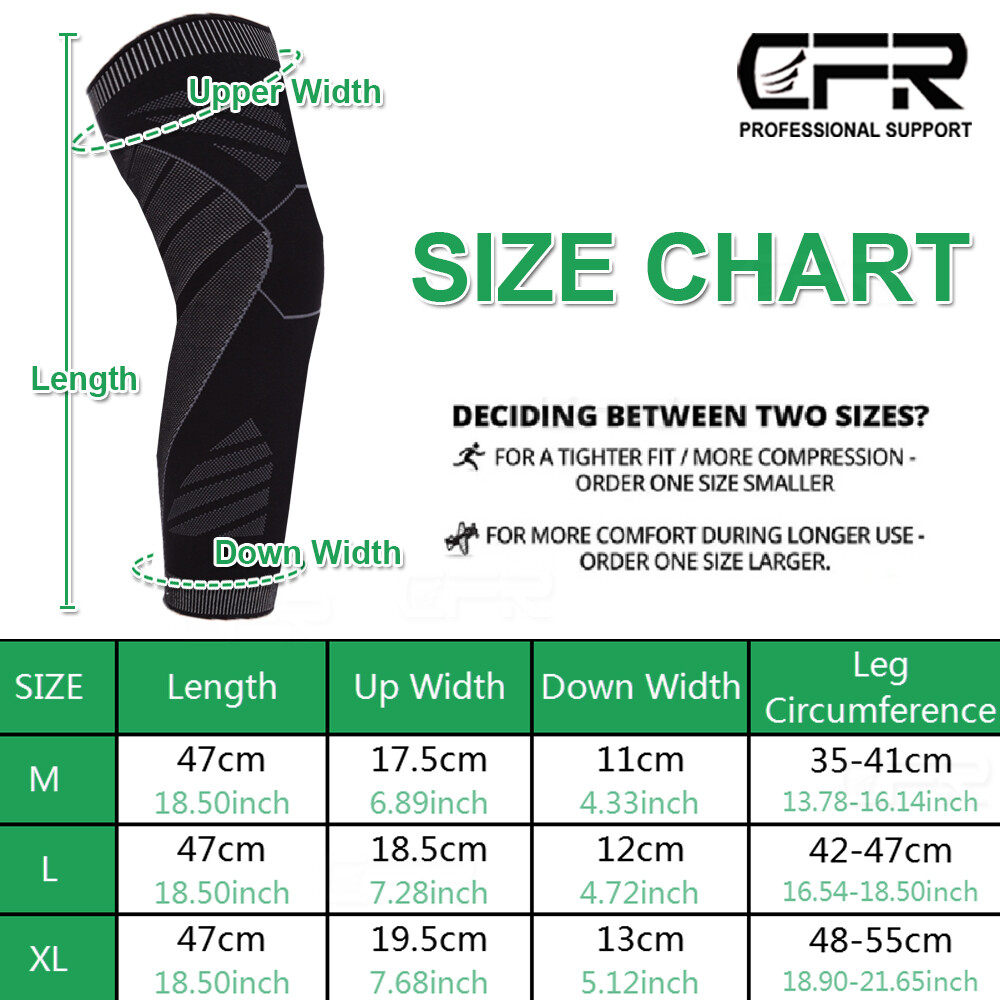 Full Leg Knee Brace Compression Sleeve Sport Support Stabilizers Injury Recovery
