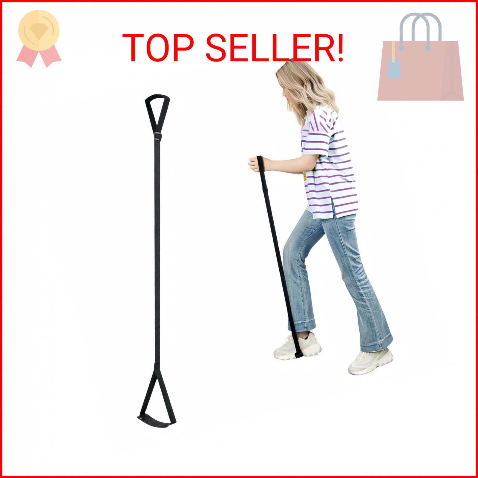 Eucredy Rigid Leg Lifter for After Knee Surgery, Extra Long Leg Lifters for Elde