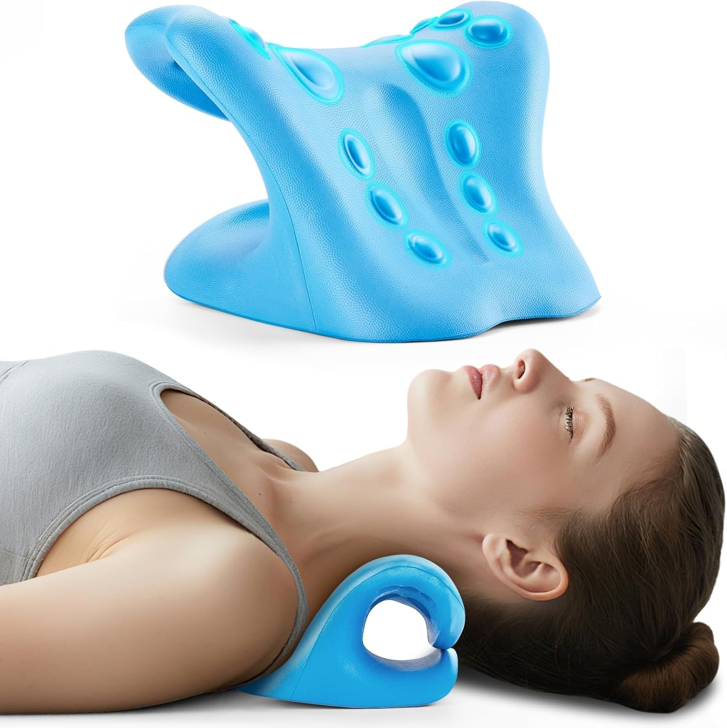 Neck & Shoulder Relaxer Cervical Traction Pillow for Spine Alignment & Pain