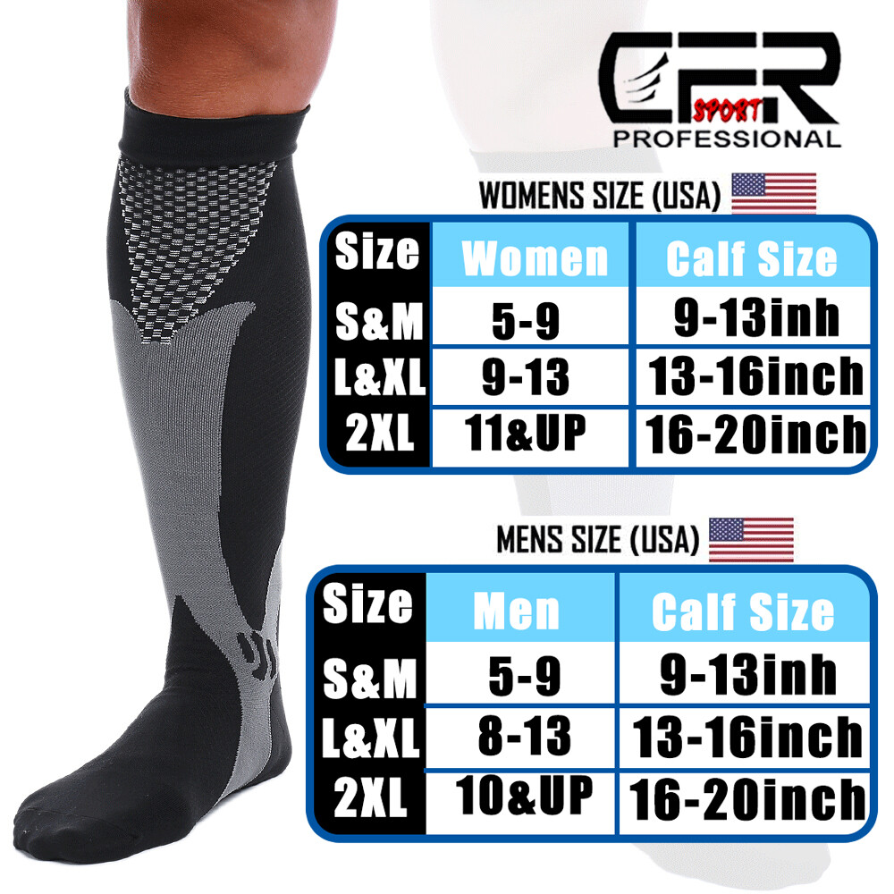 Compression Socks 20-30mmHg Support Miracle Calf Leg Sport Men Women S&M/L&XL