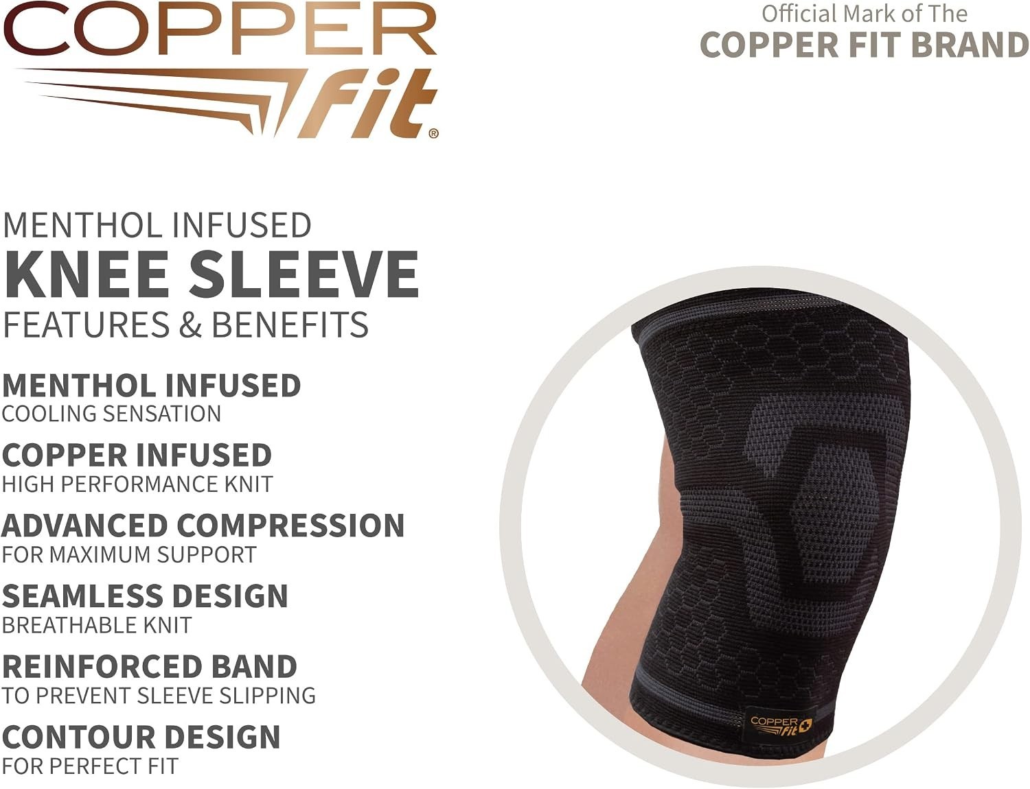 Menthol-Infused Knee Compression Sleeve L/XL – Enhances Recovery and Comfort