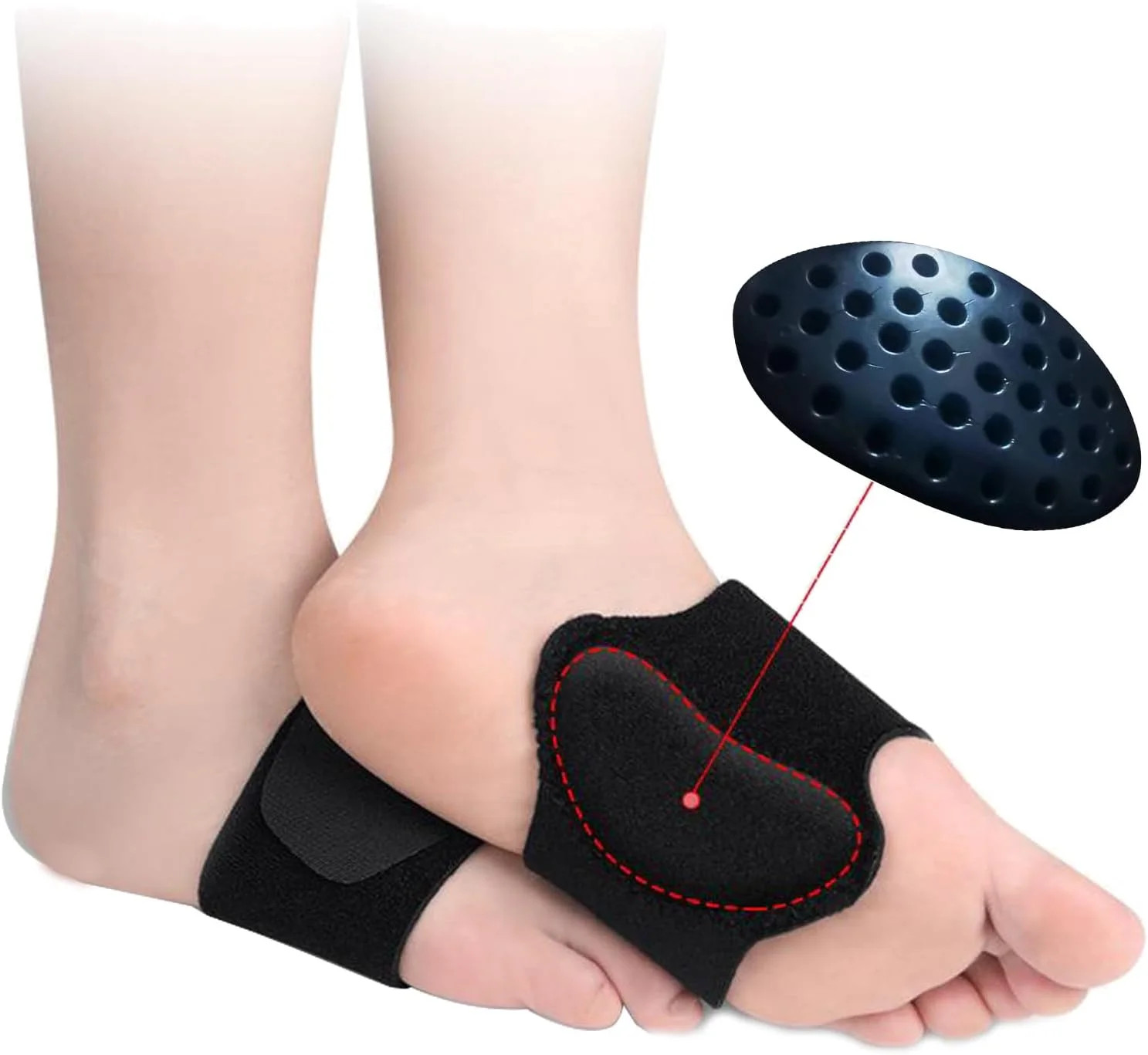Arch Support Compression Sleeves for Flat Feet & Plantar Fasciitis Relief – Adju