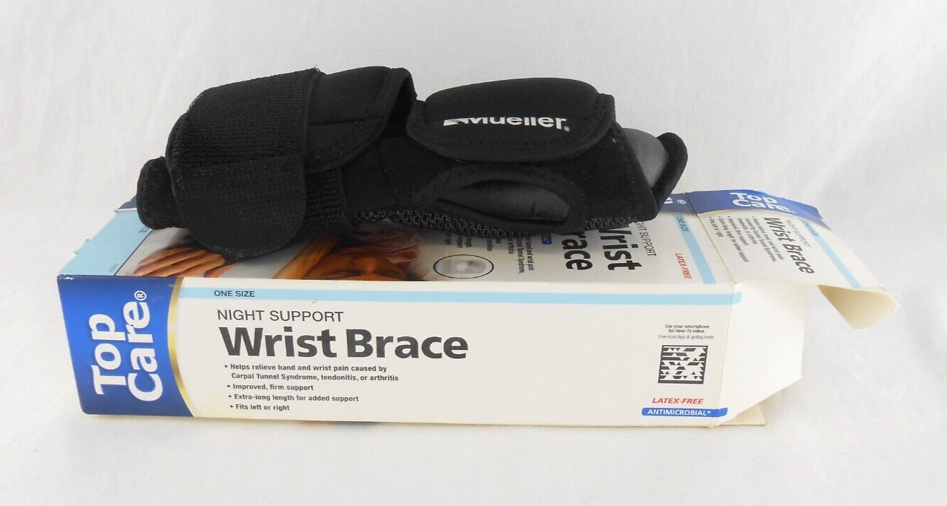 TopCare Night Support Mueller Wrist Brace One Size Left Right New Antimicrobial