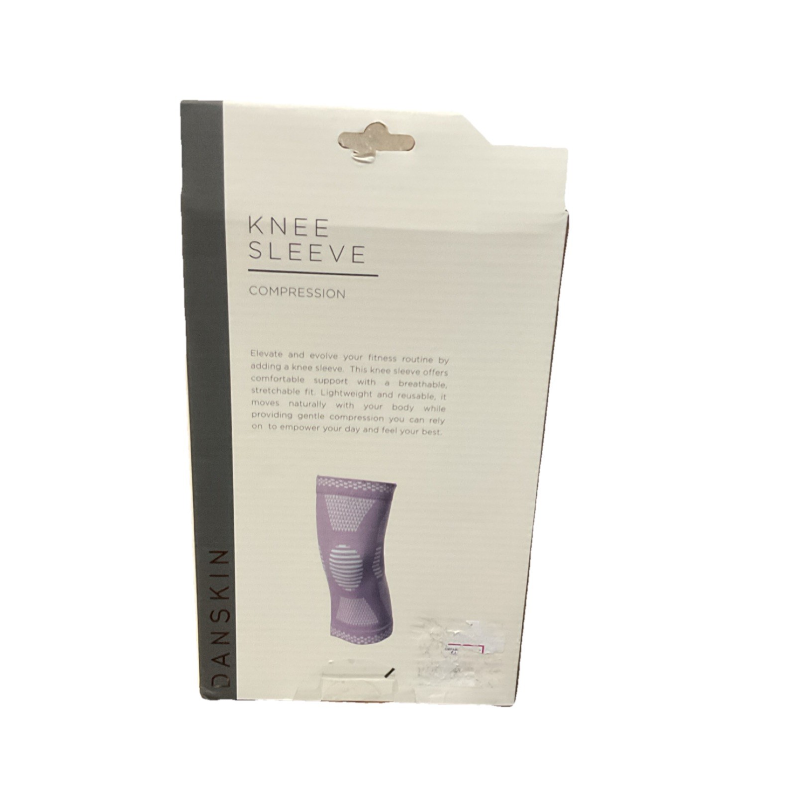 Danskin Compression Knee Sleeve Purple M Breathable Stretchable Reusable