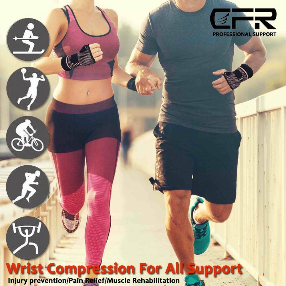 Copper Wrist Brace Support Compression Arthritis Pain Sport Carpal Tunnel Hand @