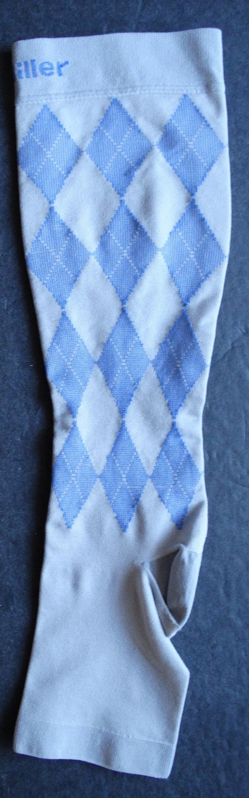 Doc Miller Open Toe Compression Socks 20-30 mmHg Varicose Veins Grey/Blue Large