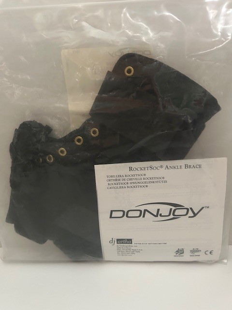 DONJOY RocketSoc LaceUp Ankle Support Brace RIGHT Size L, Black NEW