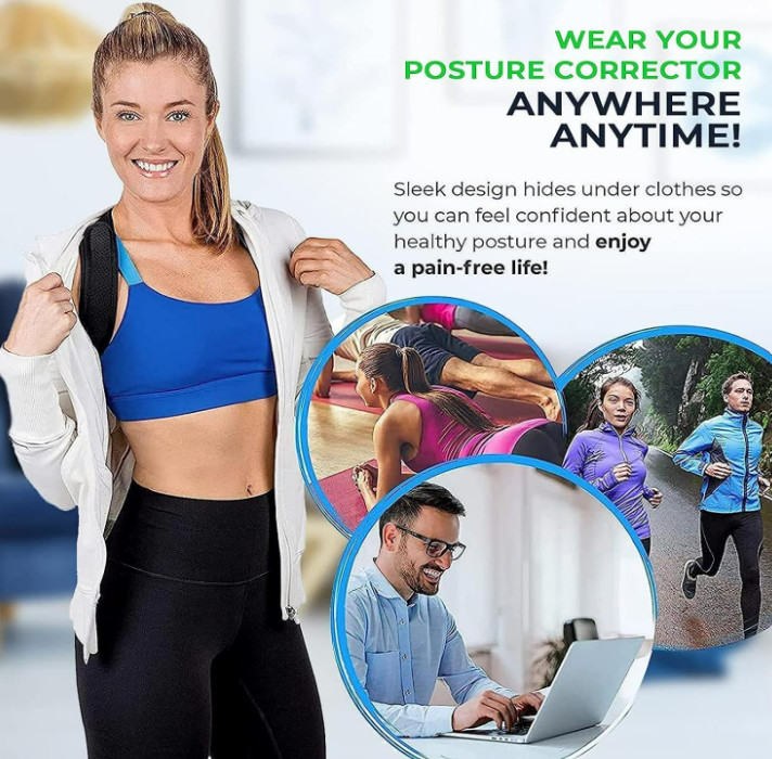 Adjustable Posture Corrector Back Straightener Support Shoulder Brace Black