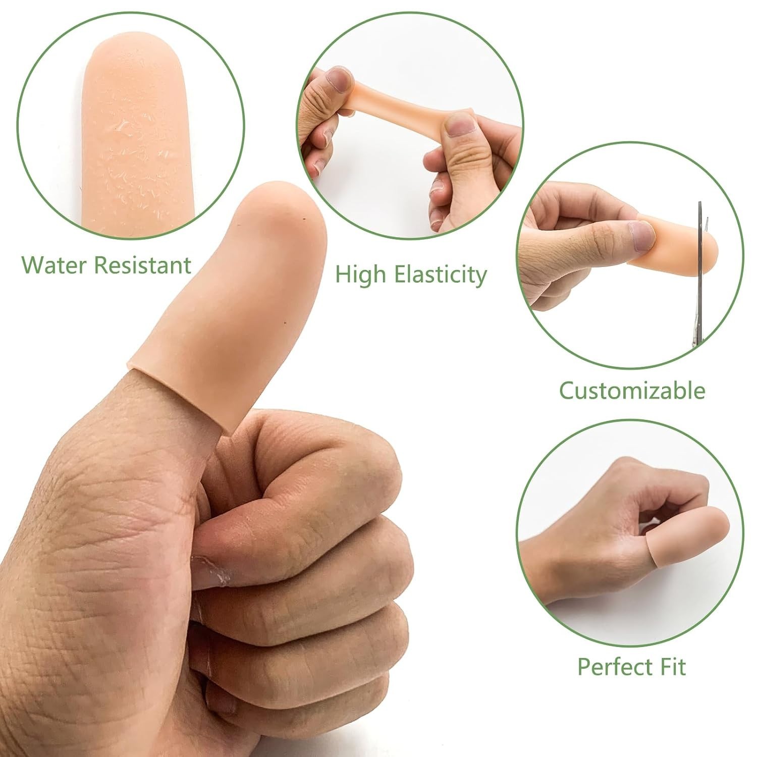 Reusable Gel Thumb Sleeves – 10 Pack Silicone Finger Protectors for Pain Relief