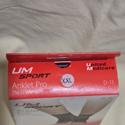 UM Sport Anklet Pro 2N (1 Pair) Compression Ankle Support Sleeve XXL Black Red D